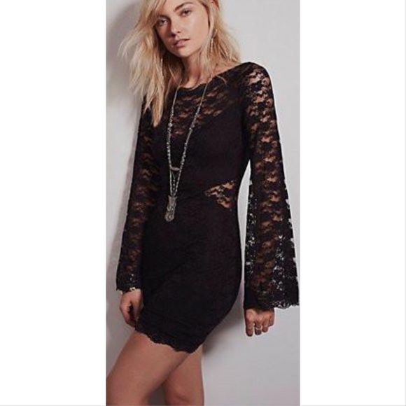 Free People Dresses & Skirts - Free People Lovely in Lace black lace dress